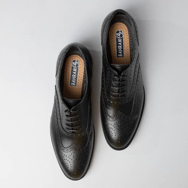 کفش مردانه مجلسی چرم طبیعی مشکی مدل نیلسون مشکی