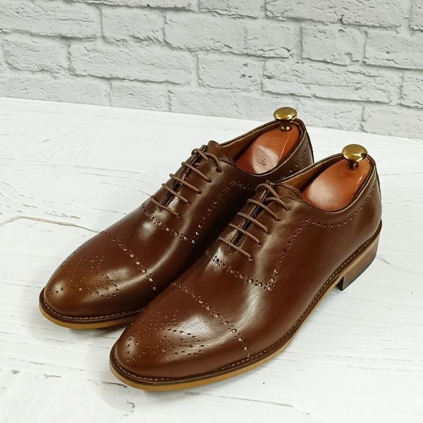 کفش مردانه مجلسی چرم طبیعی دست دوز مدل ماتادور قهوه ای