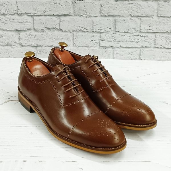 کفش مردانه مجلسی چرم طبیعی دست دوز مدل ماتادور قهوه ای