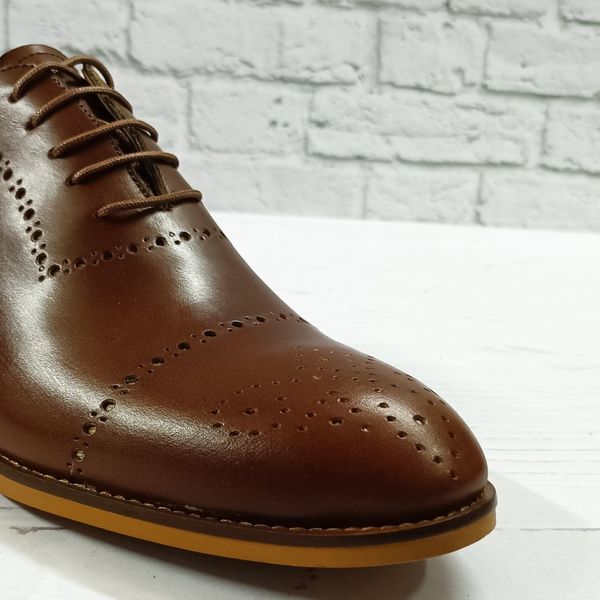 کفش مردانه مجلسی چرم طبیعی دست دوز مدل ماتادور قهوه ای