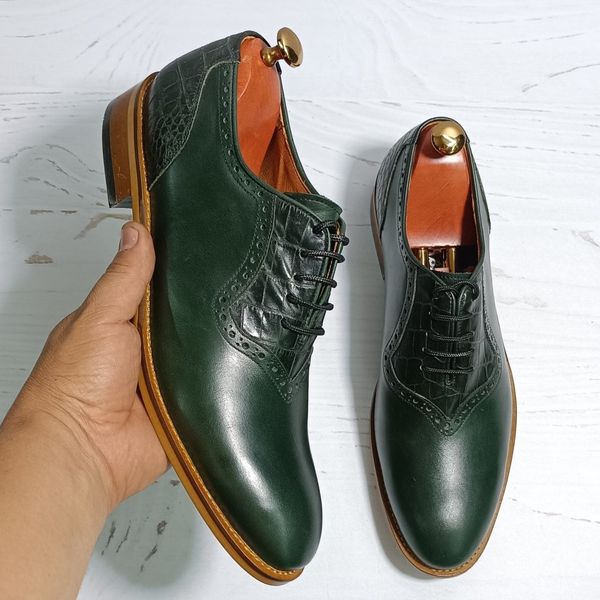 کفش مردانه مجلسی چرم طبیعی مدل ژرژ  یشمی