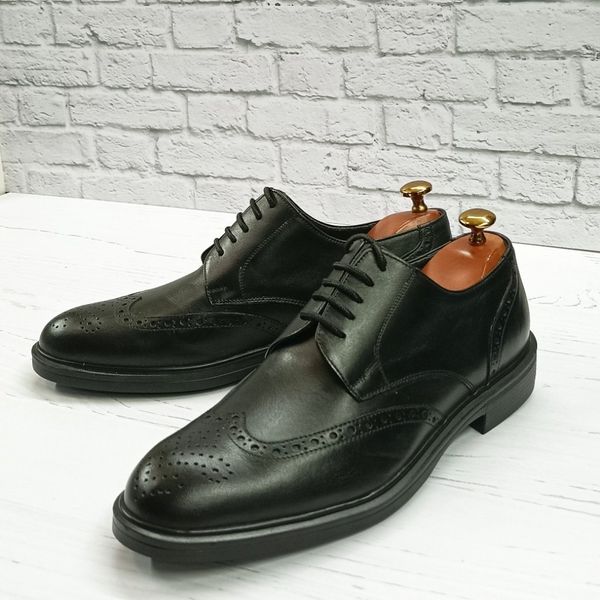 کفش مردانه اداری چرم طبیعی مشکی مدل ویلسون مشکی