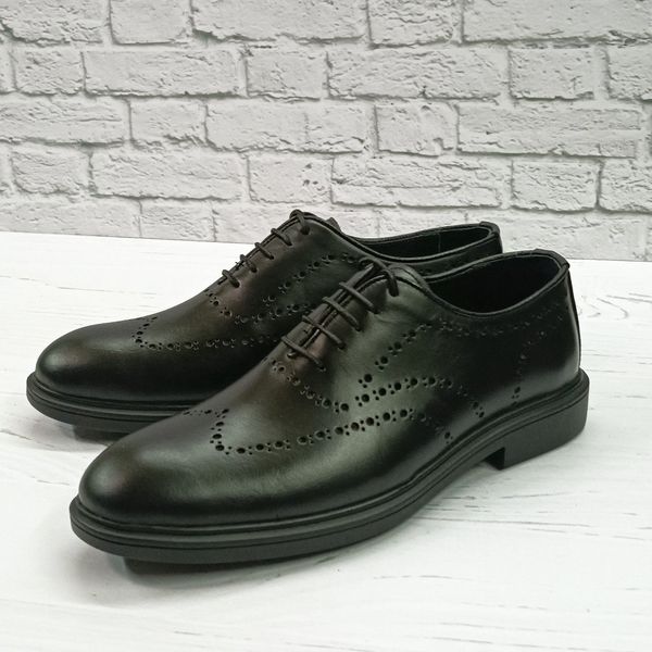 کفش مردانه اداری روزمره چرم طبیعی دست دوز مشکی مدل الویس