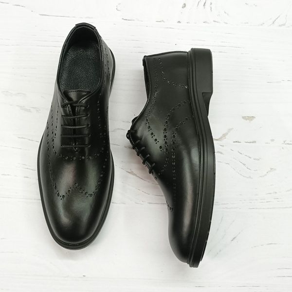 کفش مردانه اداری روزمره چرم طبیعی دست دوز مشکی مدل الویس