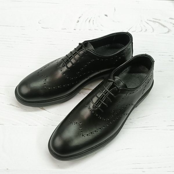 کفش مردانه اداری روزمره چرم طبیعی دست دوز مشکی مدل الویس