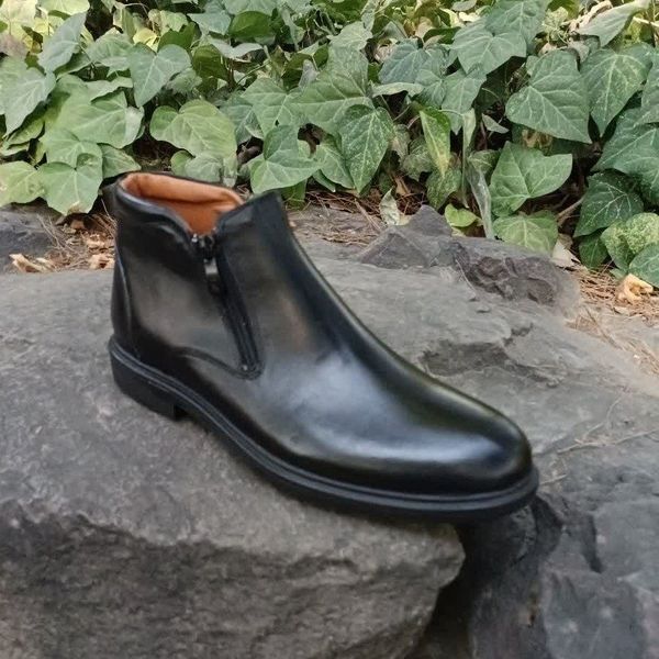 نیم بوت مردانه  اسپرت چرم طبیعی  مشکی مدل یورک