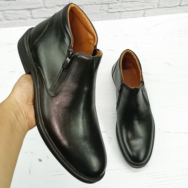 نیم بوت مردانه  اسپرت چرم طبیعی  مشکی مدل یورک