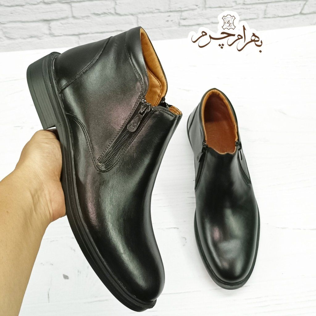 خرید آنلاین نیم بوت مردانه  اسپرت چرم طبیعی  مشکی مدل یورک