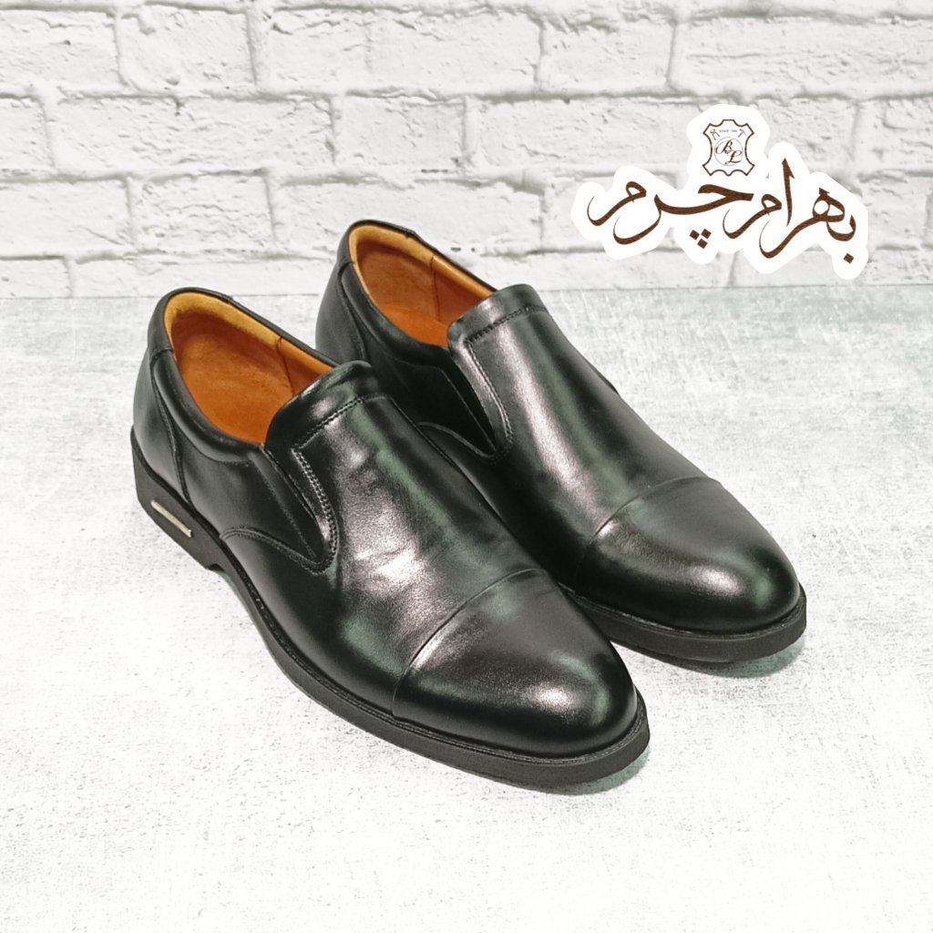 خرید آنلاین کفش مردانه اداری شیک چرم طبیعی مدل لوئیز مشکی 