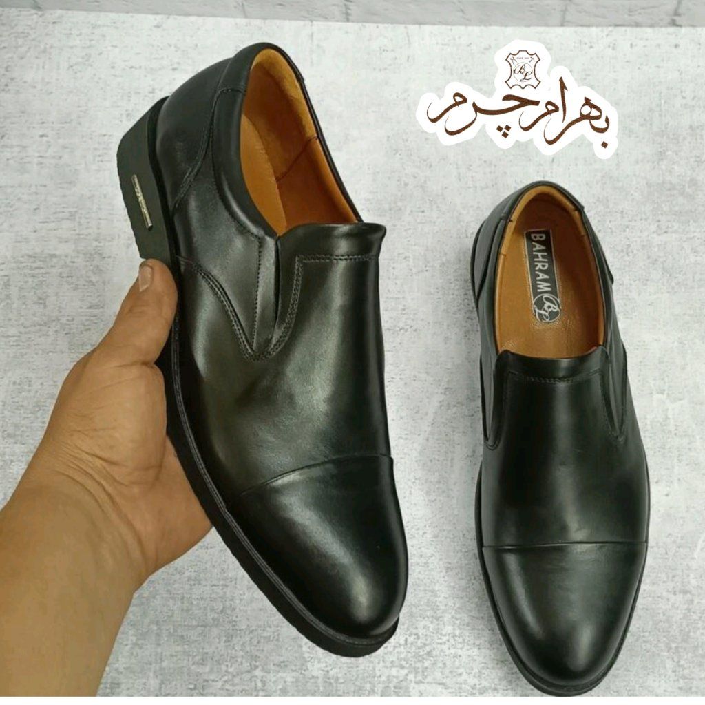 خرید آنلاین کفش مردانه اداری شیک چرم طبیعی مدل لوئیز مشکی 