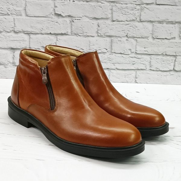 نیم بوت مردانه اسپرت چرم طبیعی مدل یورک عسلی