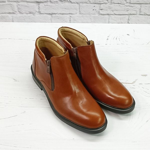 نیم بوت مردانه اسپرت چرم طبیعی مدل یورک عسلی
