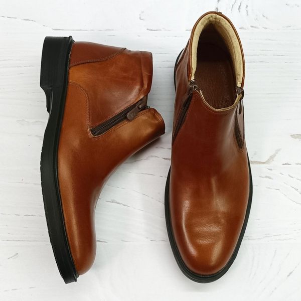 نیم بوت مردانه اسپرت چرم طبیعی مدل یورک عسلی