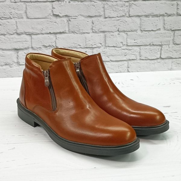 نیم بوت مردانه اسپرت چرم طبیعی مدل یورک عسلی