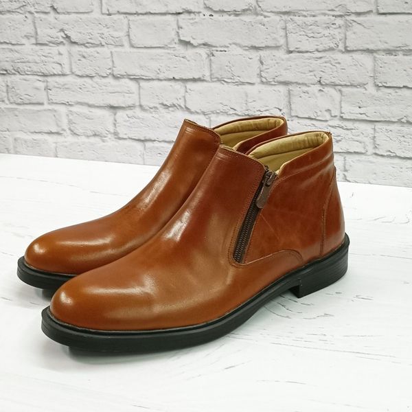 نیم بوت مردانه اسپرت چرم طبیعی مدل یورک عسلی