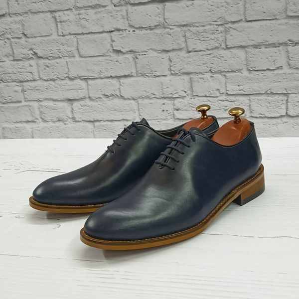 کفش مردانه مجلسی چرم طبیعی مدل جردن سرمه ای