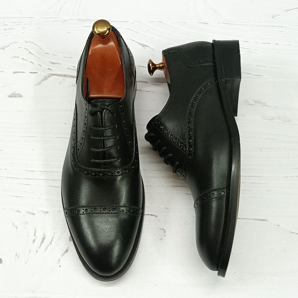 کفش مردانه مجلسی چرم طبیعی مشکی مدل آرماندو