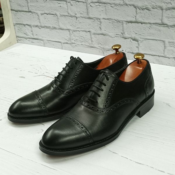 کفش مردانه مجلسی چرم طبیعی مشکی مدل آرماندو