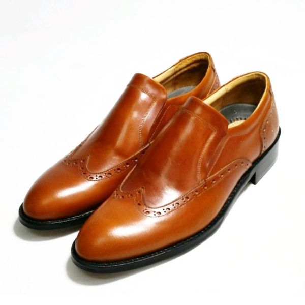 کفش مردانه مجلسی چرم طبیعی مدل هاوانا عسلی