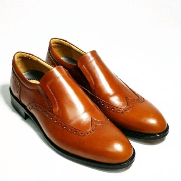 کفش مردانه مجلسی چرم طبیعی مدل هاوانا عسلی