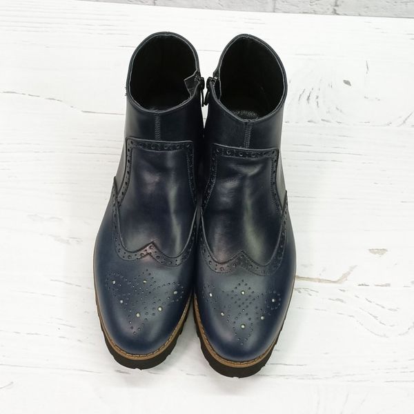 نیم بوت مردانه اسپرت چرم طبیعی مدل برونو سرمه ای