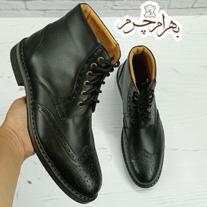 خرید اینترنتی نیم بوت مردانه اسپرت چرم طبیعی مشکی مدل کورتیس تک سایز 41موجوده