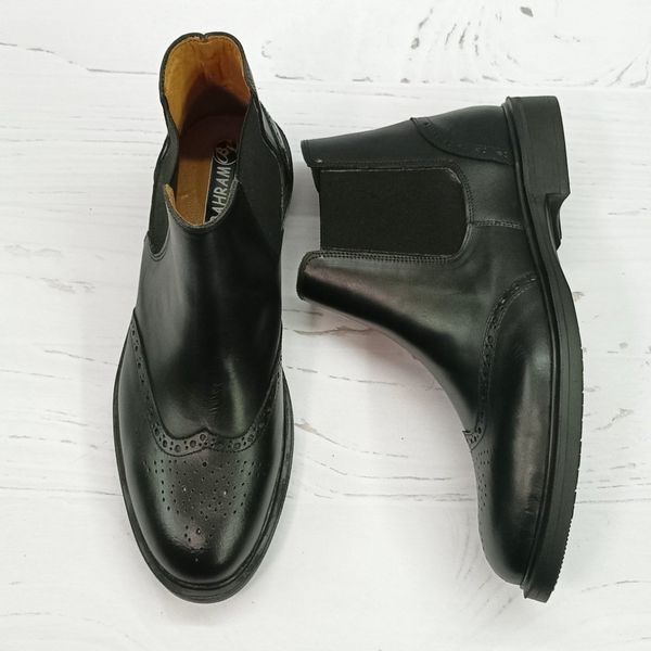 نیم بوت مردانه اسپرت چرم طبیعی مشکی مدل کایوت حراج تک سایز قالب بزرگ