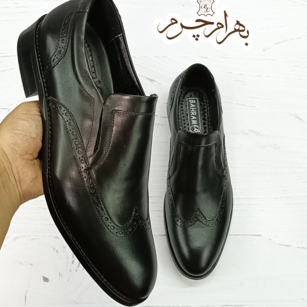 فروش اینترنتی کفش مردانه مجلسی چرم طبیعی مشکی مدل هاوانا 
