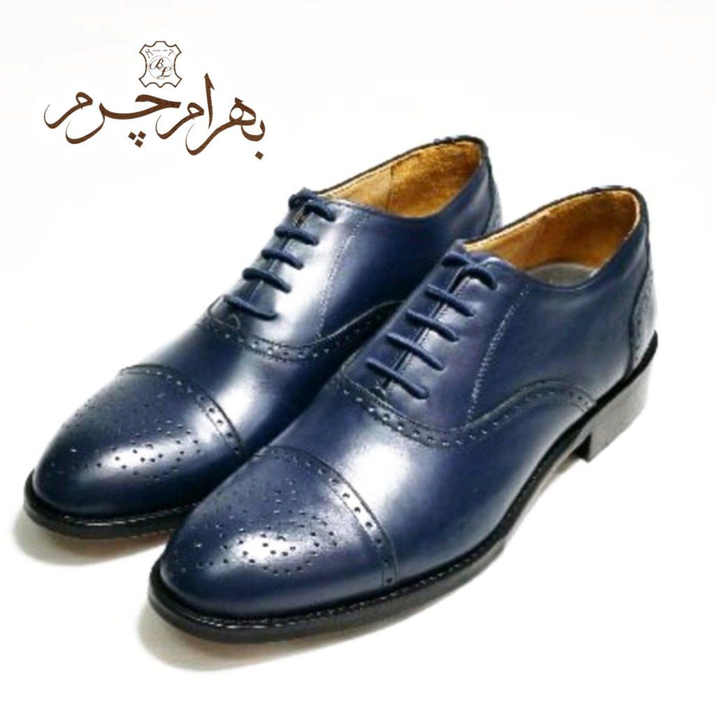 خرید اینترنتی کفش مردانه مجلسی چرم طبیعی مدل آرماندو سرمه ای