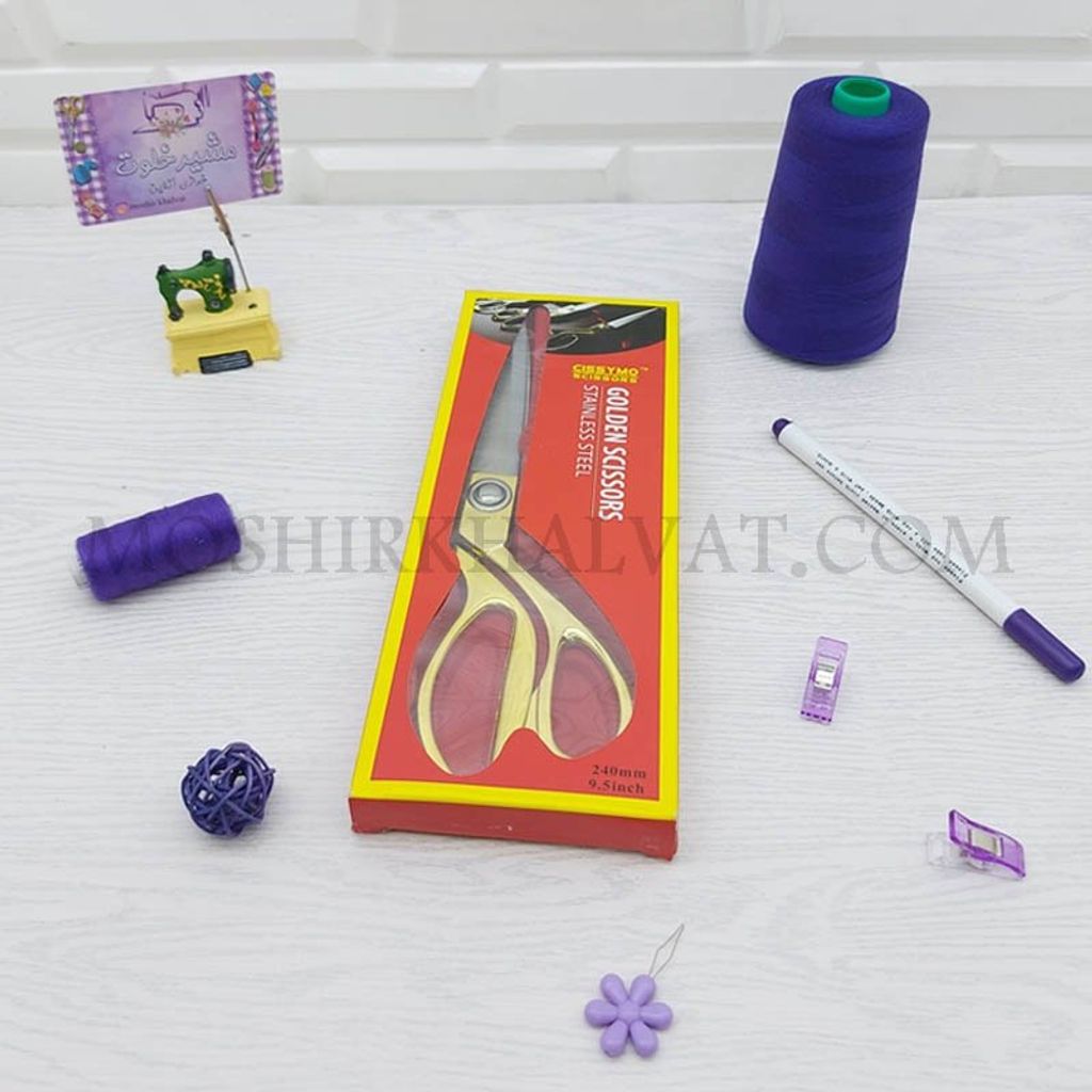 خرید آنلاین قیچی خیاطی طلایی سایز 10.5