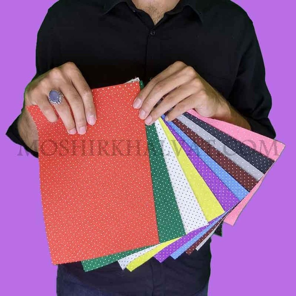 خرید آنلاین نمد خالدار سایز A4 بسته 10 رنگ کد 13389