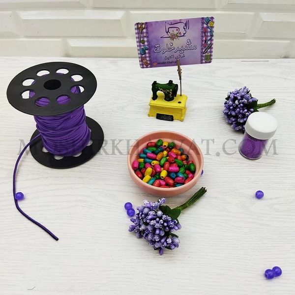 مهره چوبی رنگی مدل گندمی بسته 100 عددی