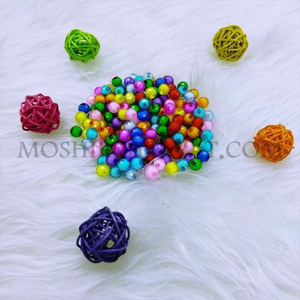 مهره کریستال مغزدار بسته 100 عددی