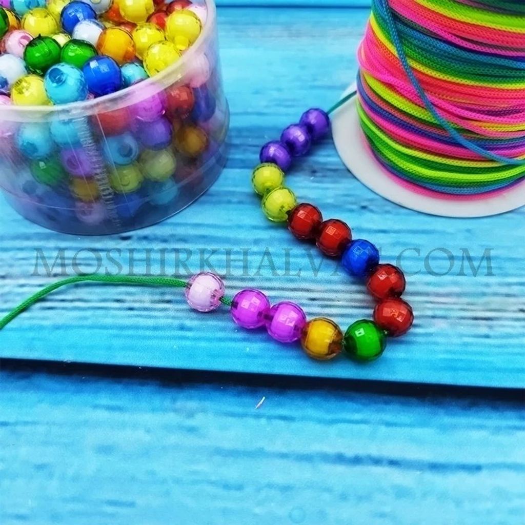 خرید آنلاین مهره کریستال مغزدار بسته 100 عددی