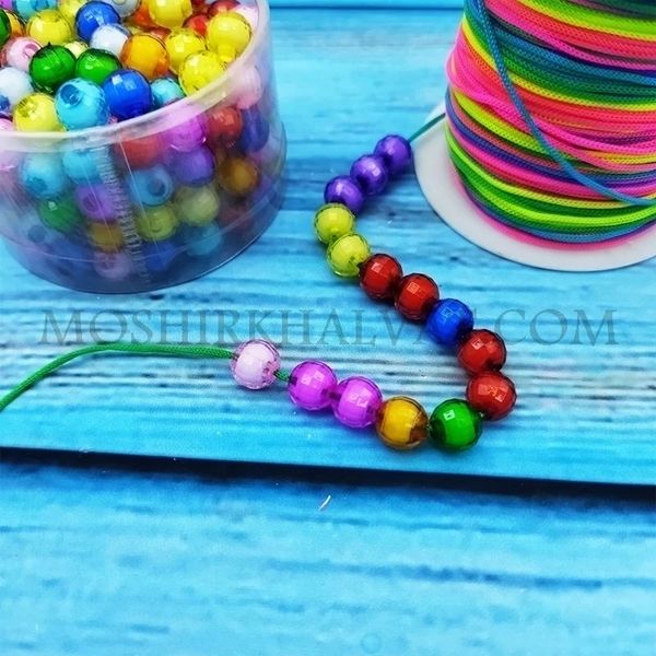 مهره کریستال مغزدار بسته 100 عددی