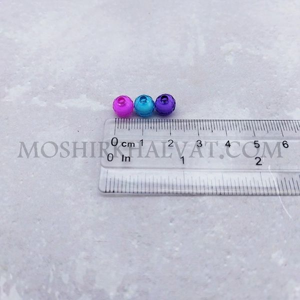 مهره کریستال مغزدار بسته 100 عددی