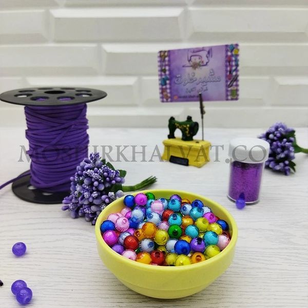 مهره کریستال مغزدار بسته 100 عددی