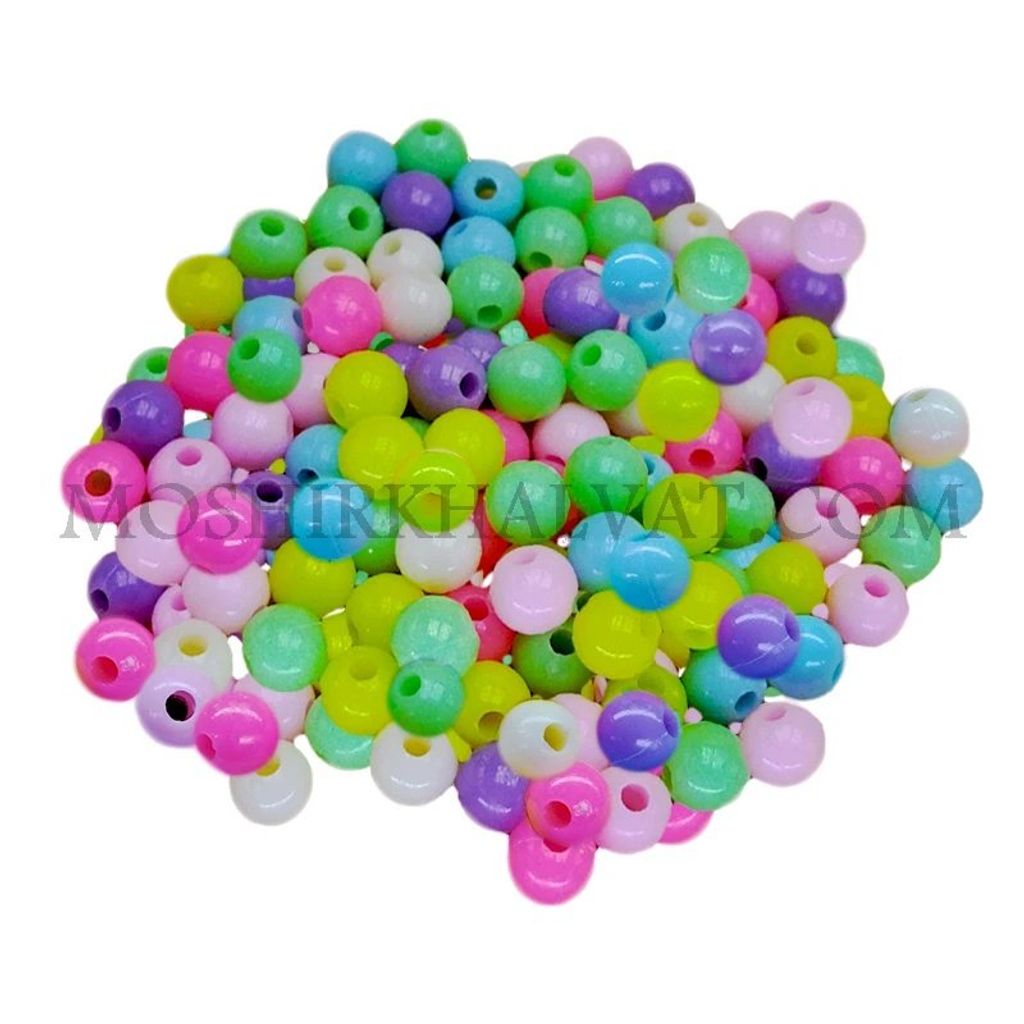 خرید آنلاین مهره دستبند پلاستیکی پاستیلی بسته 100 عددی