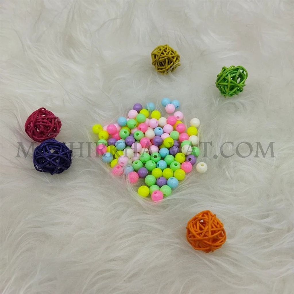 فروش اینترنتی مهره دستبند پلاستیکی پاستیلی بسته 100 عددی