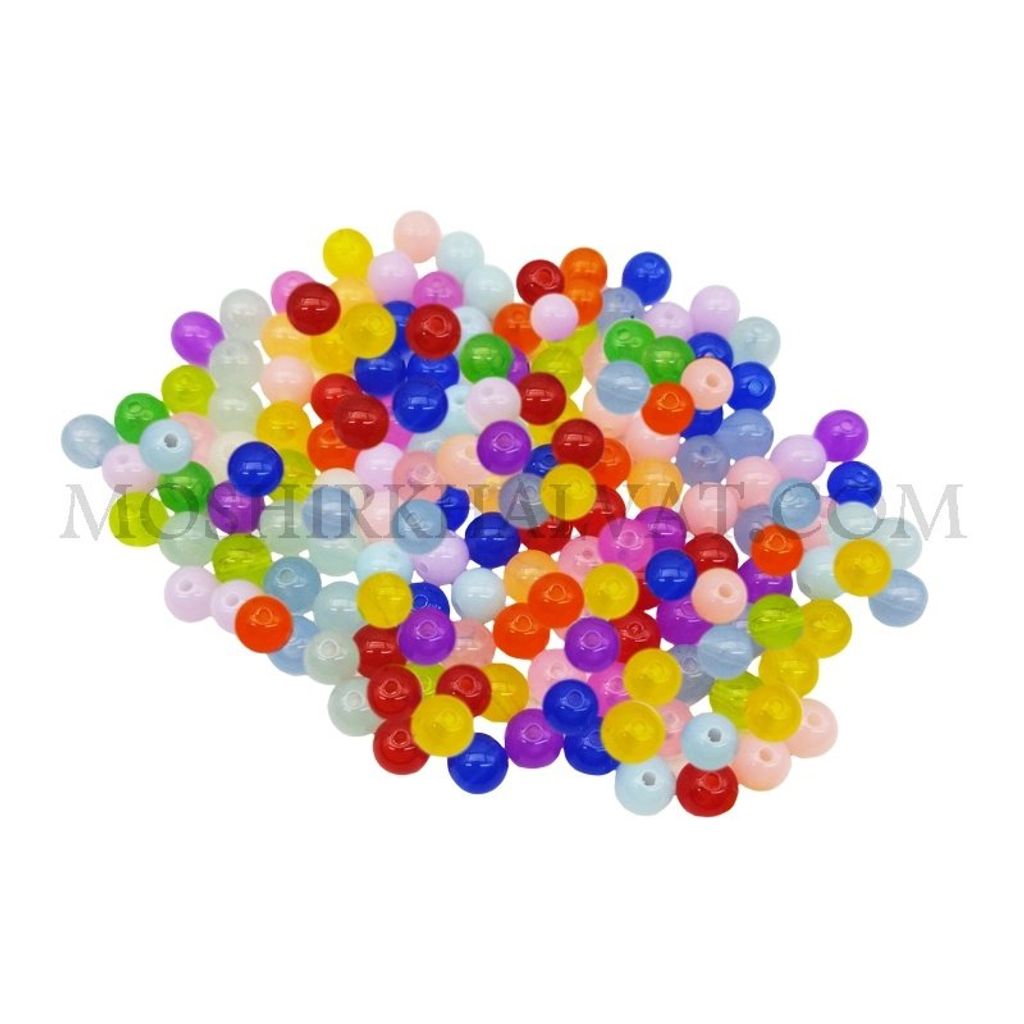 فروش اینترنتی مهره دستبند پلاستیکی آبنباتی بسته 100 عددی