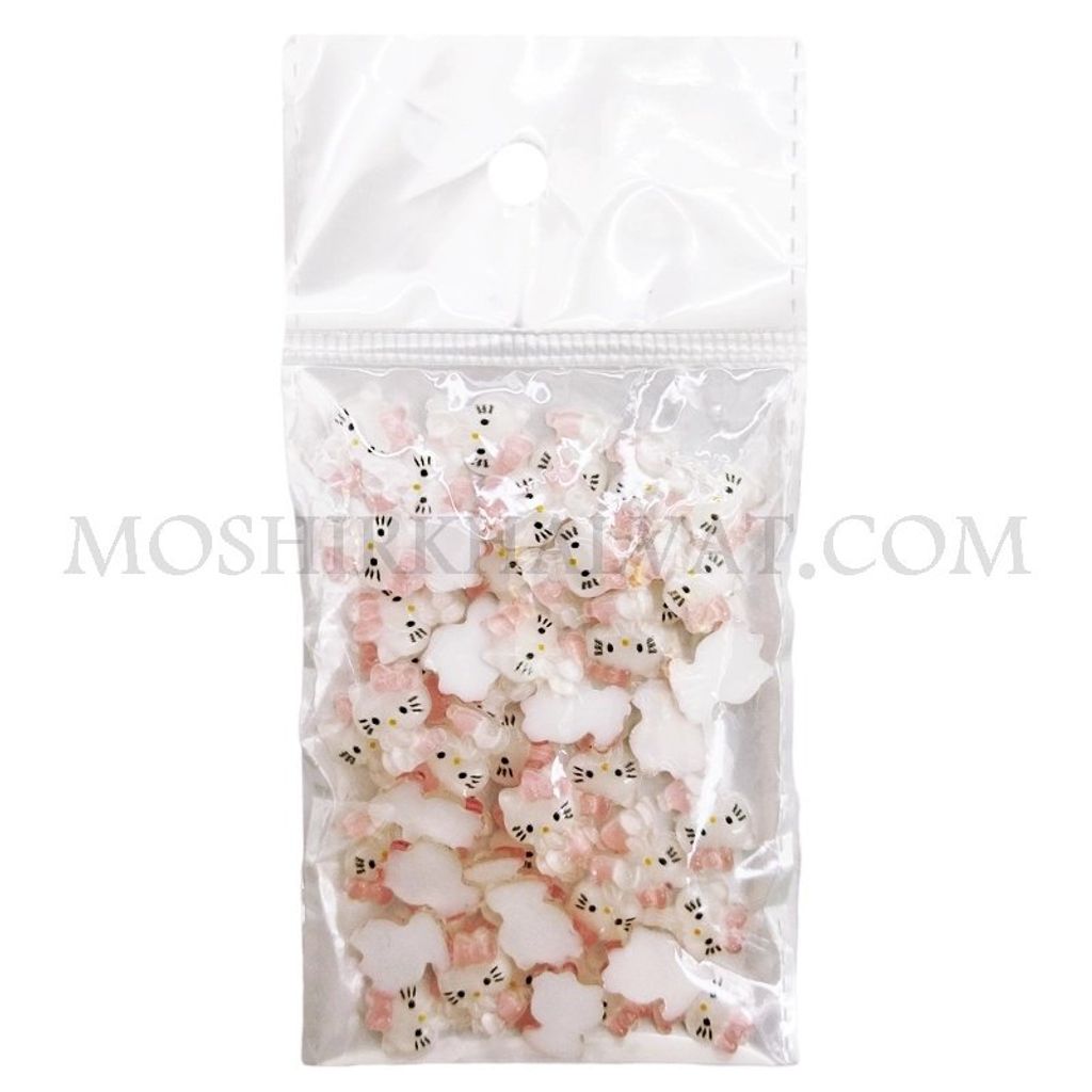 خرید اینترنتی پیکسل شیشه ای مدل کیتی صورتی بسته 10 عددی