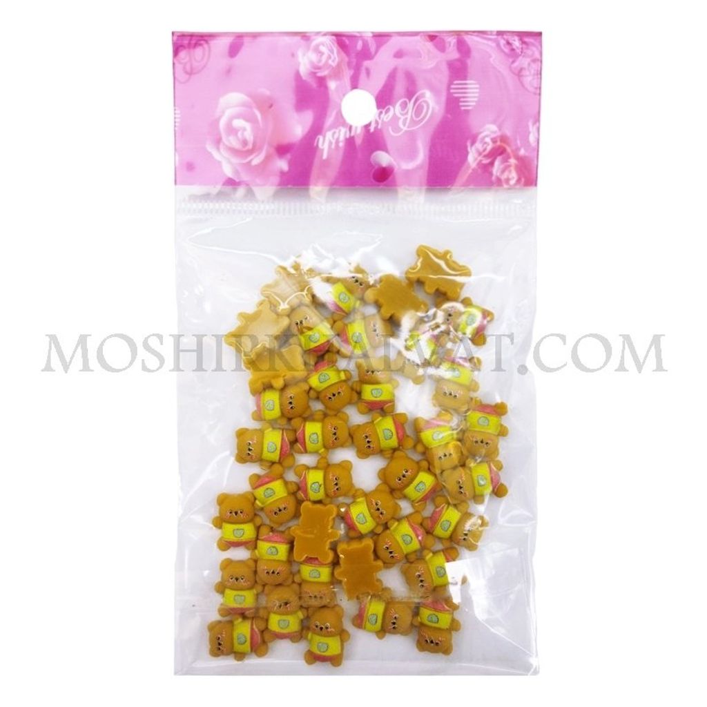 خرید اینترنتی پیکسل شیشه ای مدل خرس قهوه ای بسته 10 عددی