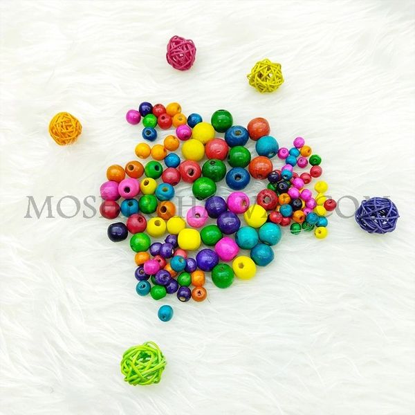 مهره چوبی رنگی گرد