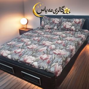 روتختی نیم ست،ملحفه کشدار 3تیکه طرح گل لاله