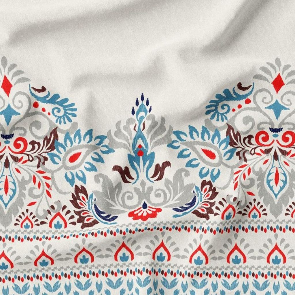 خرید اینترنتی پارچه ملحفه پارچه باما مدل مخمل طرح اسلیمی ایرانی کد 5012717