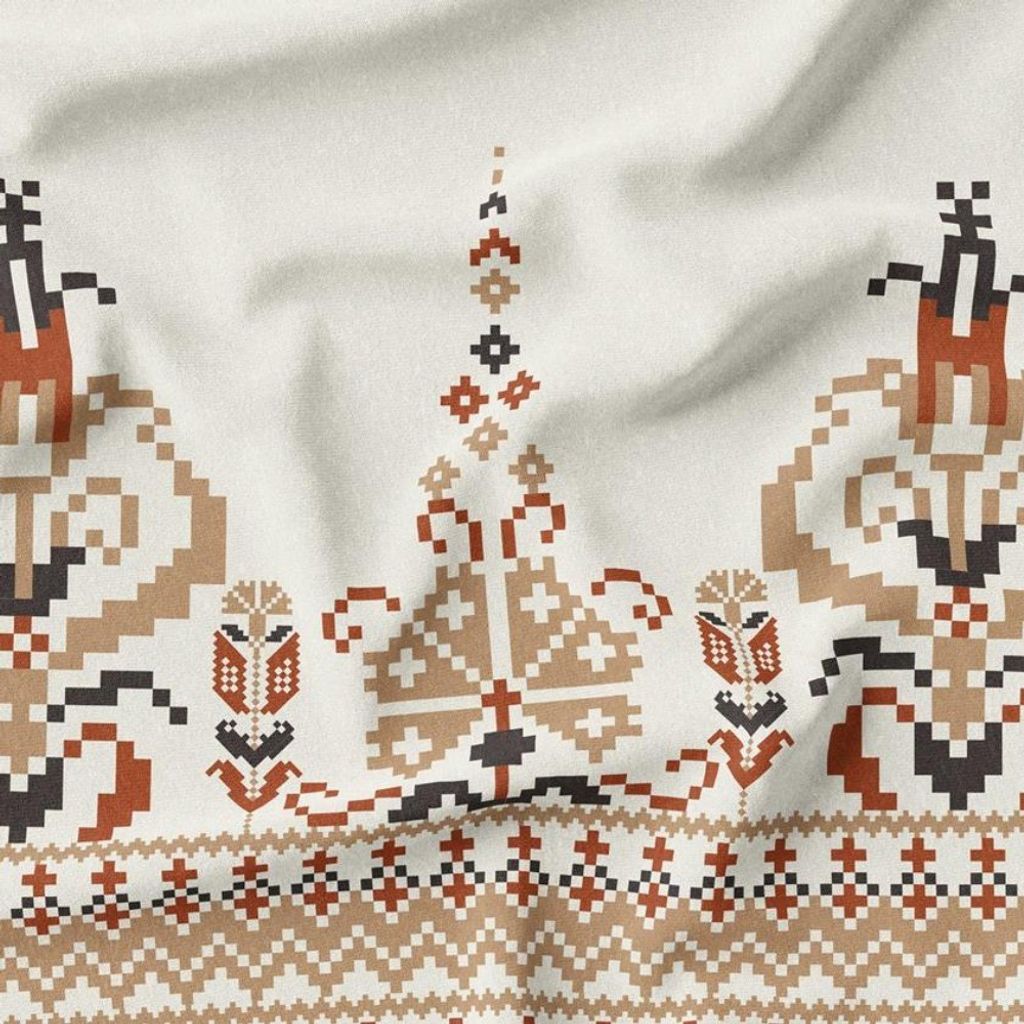 خرید اینترنتی پارچه ملحفه پارچه باما مدل مخمل طرح سنتی ایرانی کد 5012719