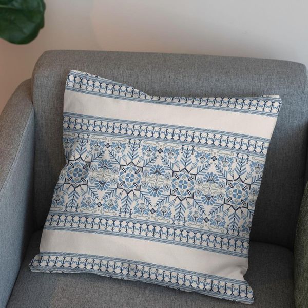 پارچه ملحفه مدل مخمل طرح سنتی ایرانی آبی کد 5012724