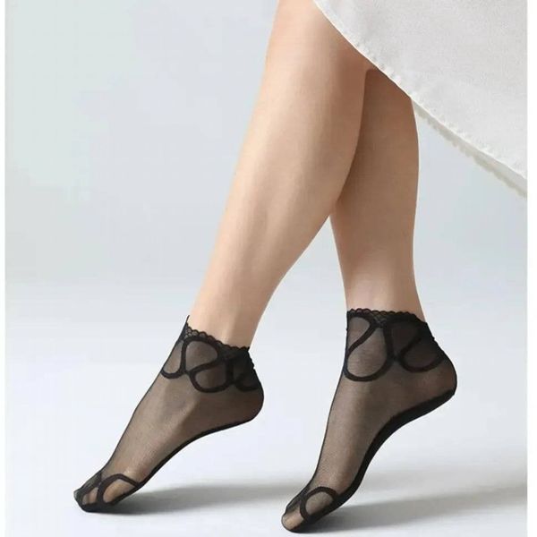 جوراب مچی زنانه گیپوری هندسی