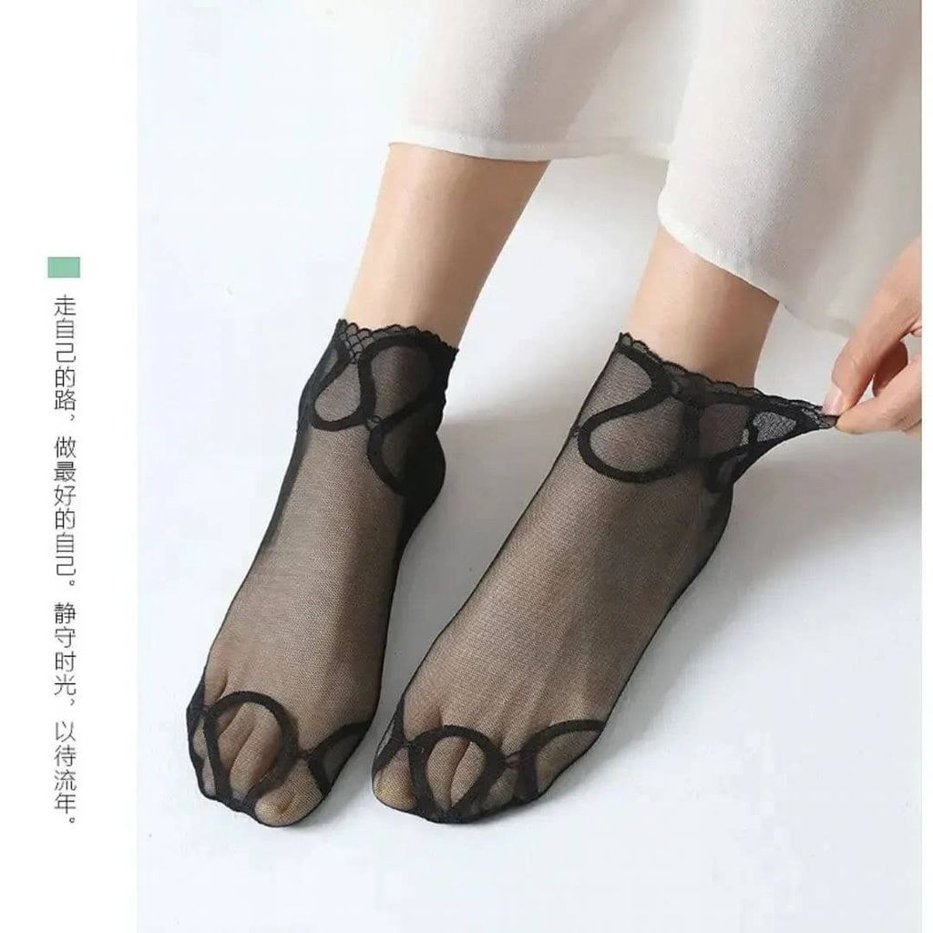 خرید آنلاین جوراب مچی زنانه گیپوری هندسی