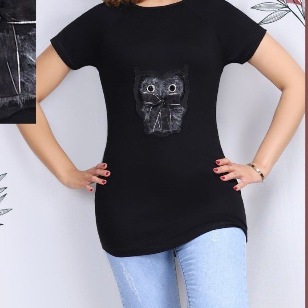 فروش اینترنتی تیشرت ویسکوز سوپر قواره چاپی نگینی